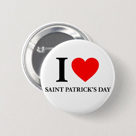I Liebe Saint Patrick's Day Button (Vorne & Hinten)