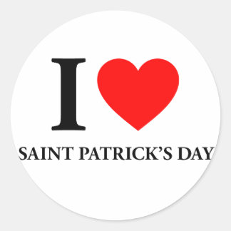 I Liebe Saint Patrick's Day Runder Aufkleber