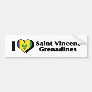 I Liebe Saint Vincent Grenadines Flag Autoaufkleber