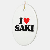 I LIEBE SAKI KERAMIK ORNAMENT (Links)