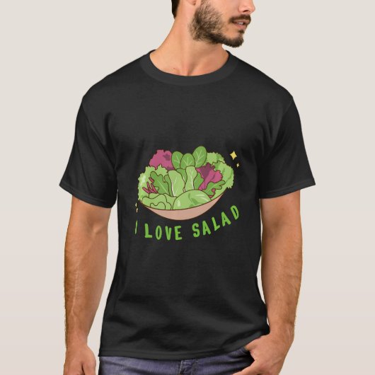 I Liebe Salat Vegane Dressing Bowl T-Shirt (Vorderseite)