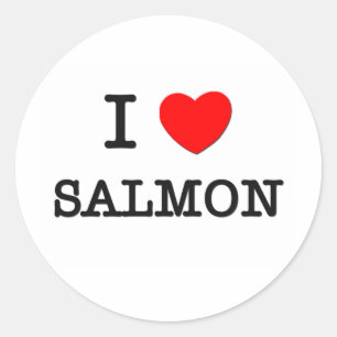 I Liebe SALMON (Lebensmittel) Runder Aufkleber