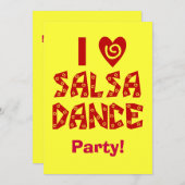I Liebe Salsa Dance Custom Dance Party Einladungen (Vorne/Hinten)