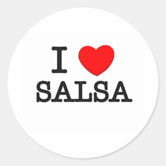 I Liebe Salsa Runder Aufkleber (Vorderseite)