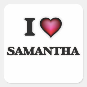 I Liebe Samantha Quadratischer Aufkleber