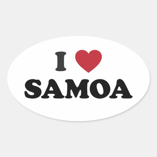 I Liebe Samoa Ovaler Aufkleber (Vorderseite)