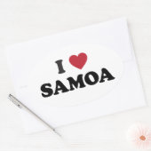 I Liebe Samoa Ovaler Aufkleber (Umschlag)