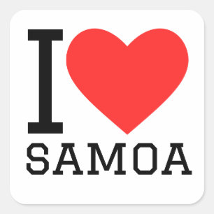 I Liebe Samoa Quadratischer Aufkleber
