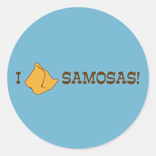 I Liebe Samosas Runder Aufkleber (Vorderseite)