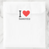 I Liebe Samoyed Quadratischer Aufkleber (Tasche)
