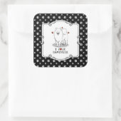 I Liebe Samoyeds - Hund niedliche Herzen Sammie Quadratischer Aufkleber (Tasche)