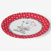 I Liebe Samoyeds - Hunde niedliche Herzen Sammie l Pappteller (Schrägansicht)