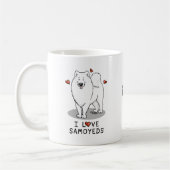 I Liebe Samoyeds - Niedlicher Hund Kaffeetasse (Links)