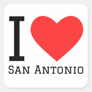 I Liebe San Antonio Quadratischer Aufkleber