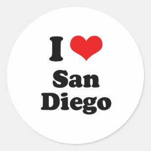 I Liebe San Diego T - Shirt Runder Aufkleber