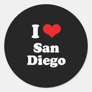 I Liebe-San Diego T-Shirt Weiß-T-Shirt Runder Aufkleber