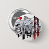 I Liebe San Francisco Button (Vorne & Hinten)