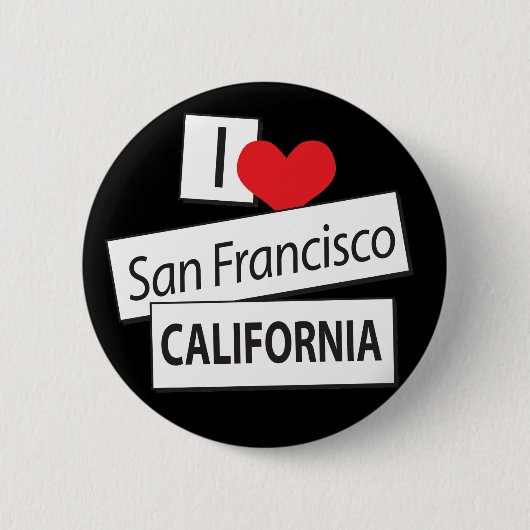 I Liebe San Francisco Kalifornien Button (Vorderseite)