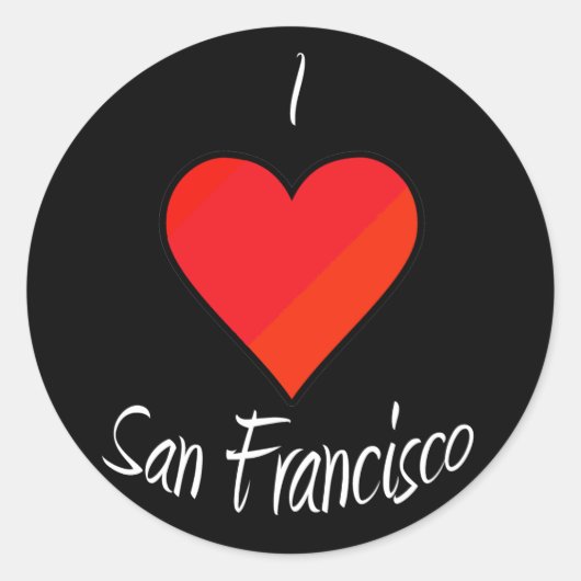 I Liebe San Francisco Runder Aufkleber (Vorderseite)
