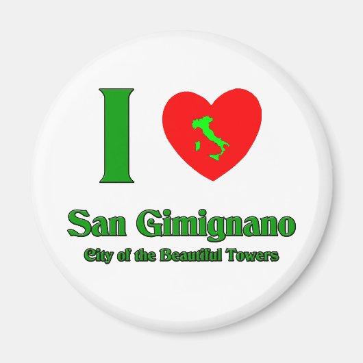 I Liebe San Gimignano Italien Magnet (Vorne)