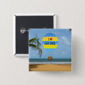 I Liebe San Jose Hot Air Balloon Beach Scene Button (Vorne & Hinten)