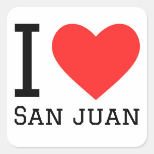 I Liebe san juan Quadratischer Aufkleber