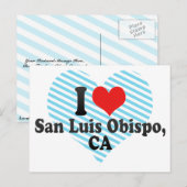 I Liebe San Luis Obispo,+CA Postkarte (Vorne/Hinten)