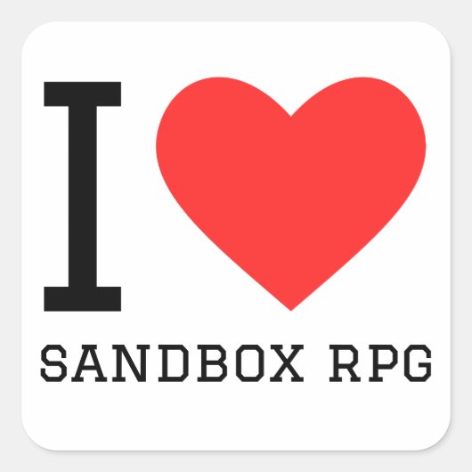 I Liebe Sandbox rpg Square Stickers (Vorderseite)