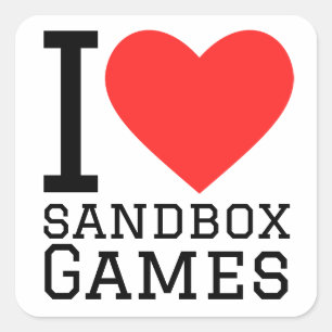 I Liebe Sandkasten-Spiele Quadratischer Aufkleber