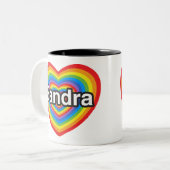 I Liebe Sandra. Liebe I Sie Sandra. Herz Zweifarbige Tasse (Vorderseite Links)