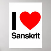i Liebe Sanskrit Poster (Vorne)