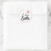 I Liebe Santa Classic Round Aufkleber (Tasche)