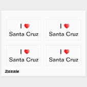 I Liebe santa Cruz Rechteckiger Aufkleber (Blatt)