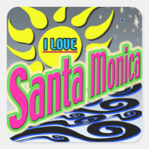 "I LIEBE Santa Monica: Night Sunshine" Aufkleber!