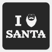 I Liebe Santa Quadratischer Aufkleber (Vorderseite)