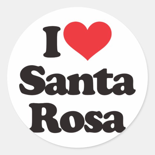 I Liebe Santa Rosa Runder Aufkleber (Vorderseite)