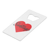 I Liebe Santiago - Chile Geldbeutel Flaschenöffner (Vorderseite Schrägansicht)