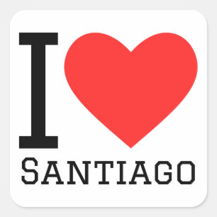 I Liebe Santiago Quadratischer Aufkleber