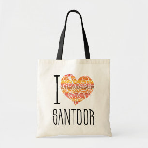 I Liebe Santoor Orange Mandala Herz Tragetasche