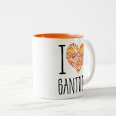 I Liebe Santoor Orange Mandala Herz Zweifarbige Tasse (VorderseiteRechts)