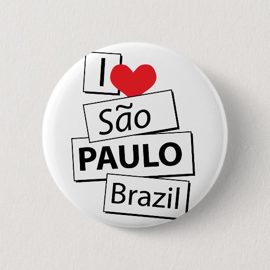 I Liebe Sao-Paulo Brasilien Button (Vorderseite)