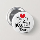 I Liebe Sao-Paulo Brasilien Button (Vorne & Hinten)