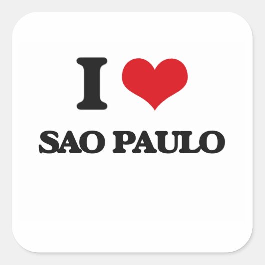 I Liebe Sao Paulo Quadratischer Aufkleber (Vorderseite)