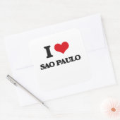 I Liebe Sao Paulo Quadratischer Aufkleber (Umschlag)