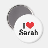 I Liebe Sarah Magnet (Vorderseite/Rückseite)