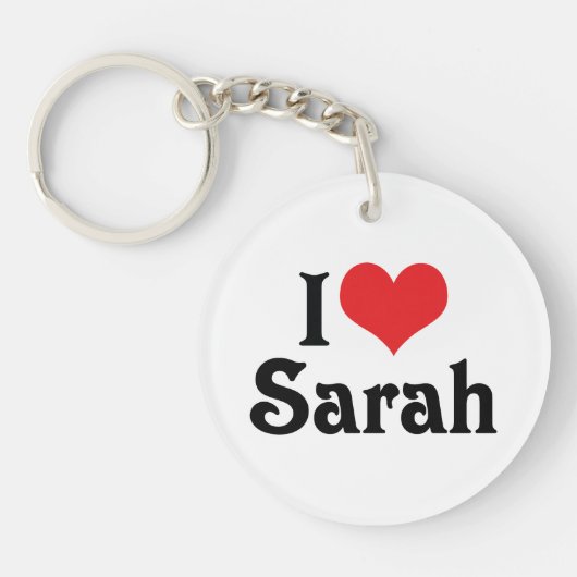 I Liebe Sarah Schlüsselanhänger (Vorderseite)