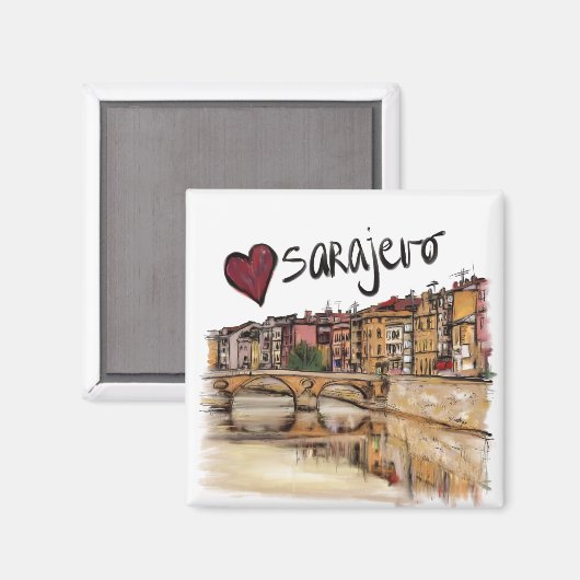 I Liebe Sarajevo Magnet (Vorderseite/Rückseite)