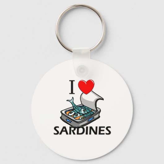 I Liebe Sardinen Schlüsselanhänger (Vorderseite)