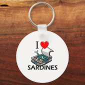 I Liebe Sardinen Schlüsselanhänger (Vorderseite)