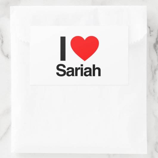 i Liebe sariah Rechteckiger Aufkleber (Tasche)